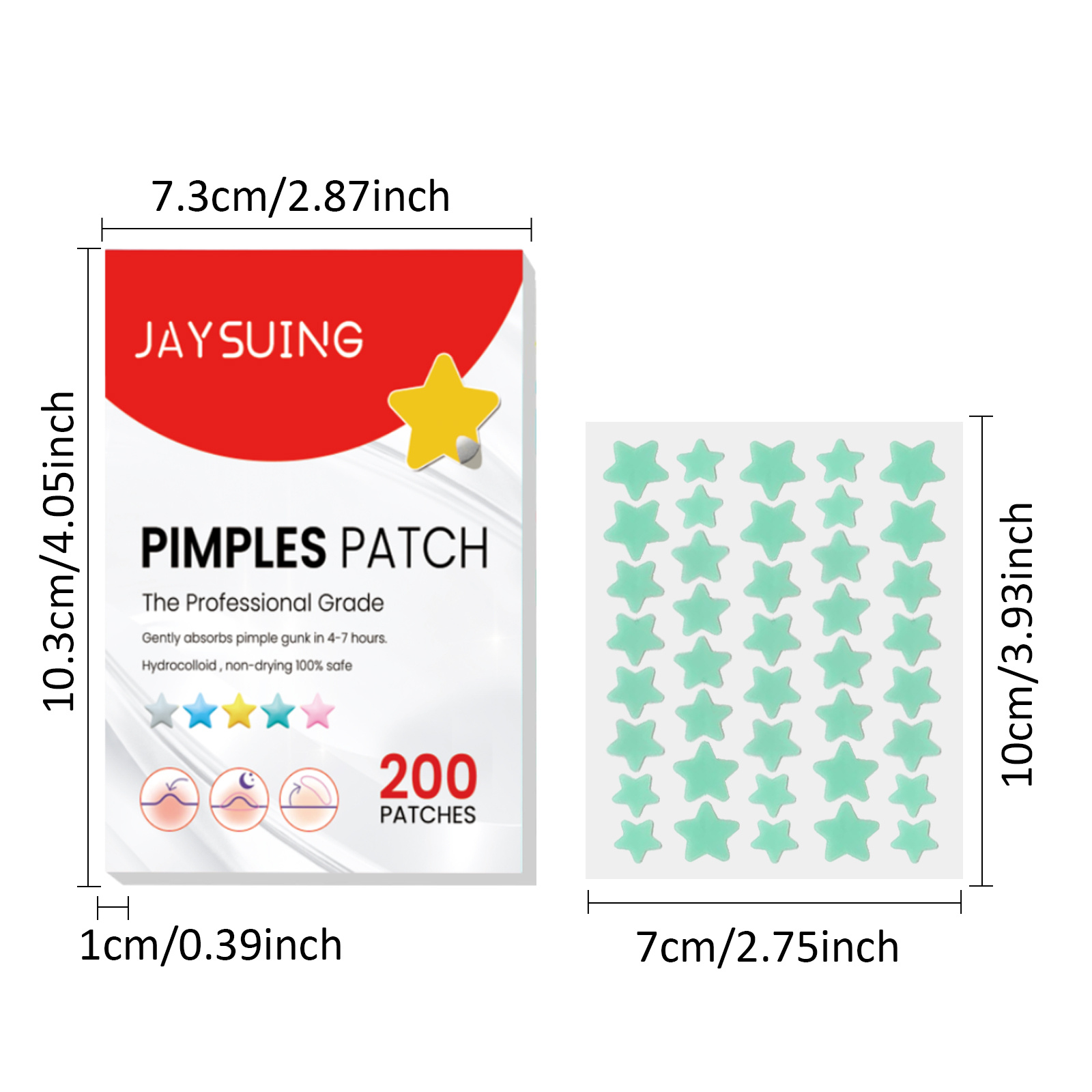 Pimple Patches,Pimple Patches For Face, Hydrocolloid Acne Patches, Cute Star Stickers Hydrocolloid Acne Pimple Patch For Covering Zits And Blemishes - Image 8