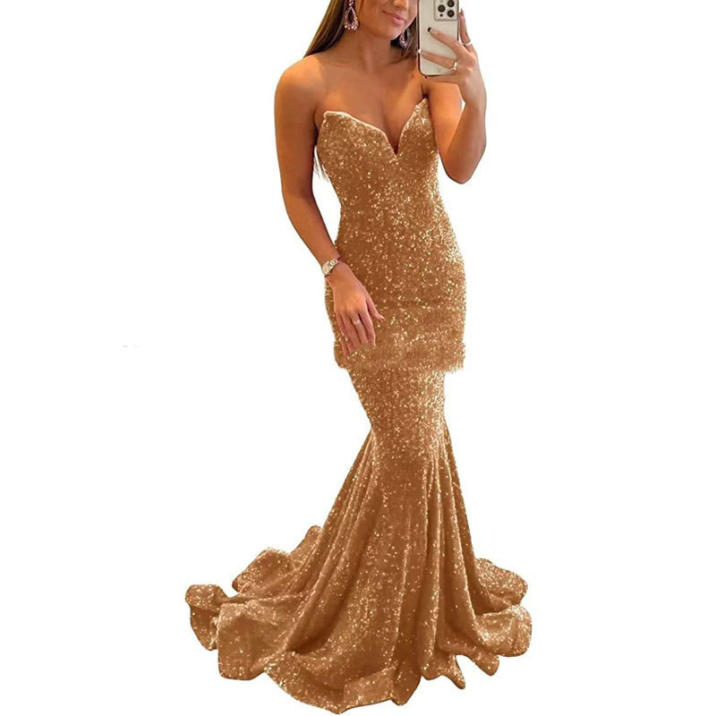 Sequin Evening Dresses For Women Formal Long Prom Party Gowns - Image 7